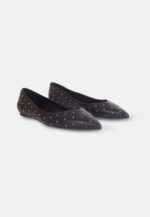 Hamelia Black Leather Ballerinas – Pointed-Toe Studs - Image 2