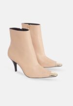 Inga Calf Beige Leather Ankle Boots – 8.7cm Pointed-Toe - Image 2