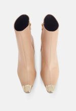 Inga Calf Beige Leather Ankle Boots – 8.7cm Pointed-Toe - Image 3