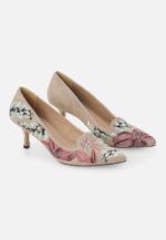 Ipê Suede Gray Leather Pumps – 6cm Embroidered Kitten Heel (Copy) - Image 3