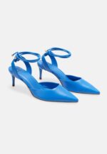 Jaborandi Blue Leather Slingback Heels – 6.5cm Pointed Toe - Image 2