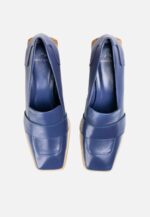 Louro Loafers in Blue Calf Leather – 4cm Block Heel - Image 3