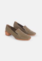 Louro Loafers in Green Calf Leather – 4cm Block Heel - Image 2