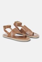 Paineira Caramel Leather Toe-Ring Flat - Image 5