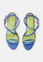 Romã Blue Leather Espadrille Wedges – Jute Platform - Image 3