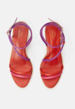 Romã Pink Leather Espadrille Wedges – Jute Platform - Image 3