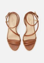 Romã Brown Leather Espadrille Wedges – Jute Platform - Image 2