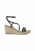 Romã Black Leather Espadrille Wedges – Jute Platform - Image 7