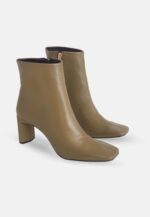 Senna Goat Olive Leather Boots – Block Heel - Image 2