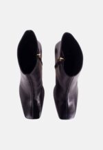 Senna Goat Black Leather Boots – Block Heel - Image 3