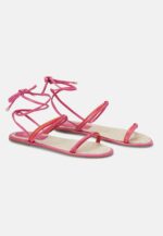 Urucum Pink Leather Lace-Up Sandals - Image 5