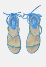 Urucum Blue Leather Lace-Up Sandals - Image 2