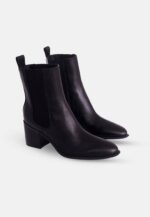 Canna Black Leather Chelsea Ankle Boots – 6.5cm Block Heel - Image 2