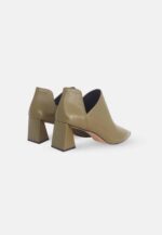 Maranta Olive Sheepskin Ankle Boots – 6.3cm Pointed Block Heel - Image 2