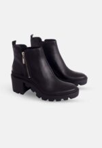 Sophora Goat Leather Ankle Boots – 9cm Round-Toe Block Heel - Image 2