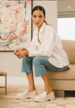 Carvalho Off-White Leather Loafers – Chunky 6cm Block Sole - Image 4