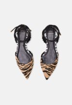 Palmito Animal Print Calf Leather Flat Sandals – Pointed Toe Ankle Strap - Image 2