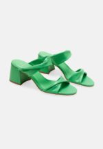 Xaxim Goat Green Leather Mules – 6.5cm Block Heel Slip-On - Image 2