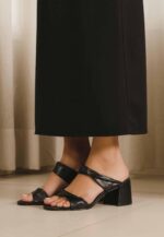 Xaxim Goat Black Leather Mules – 6.5cm Block Heel Slip-On - Image 4