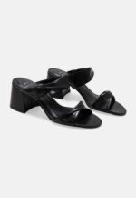 Xaxim Goat Black Leather Mules – 6.5cm Block Heel Slip-On - Image 2