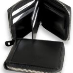 Cartera Zipper de Cuero Negro – Estilo Minimalista – IULIUS