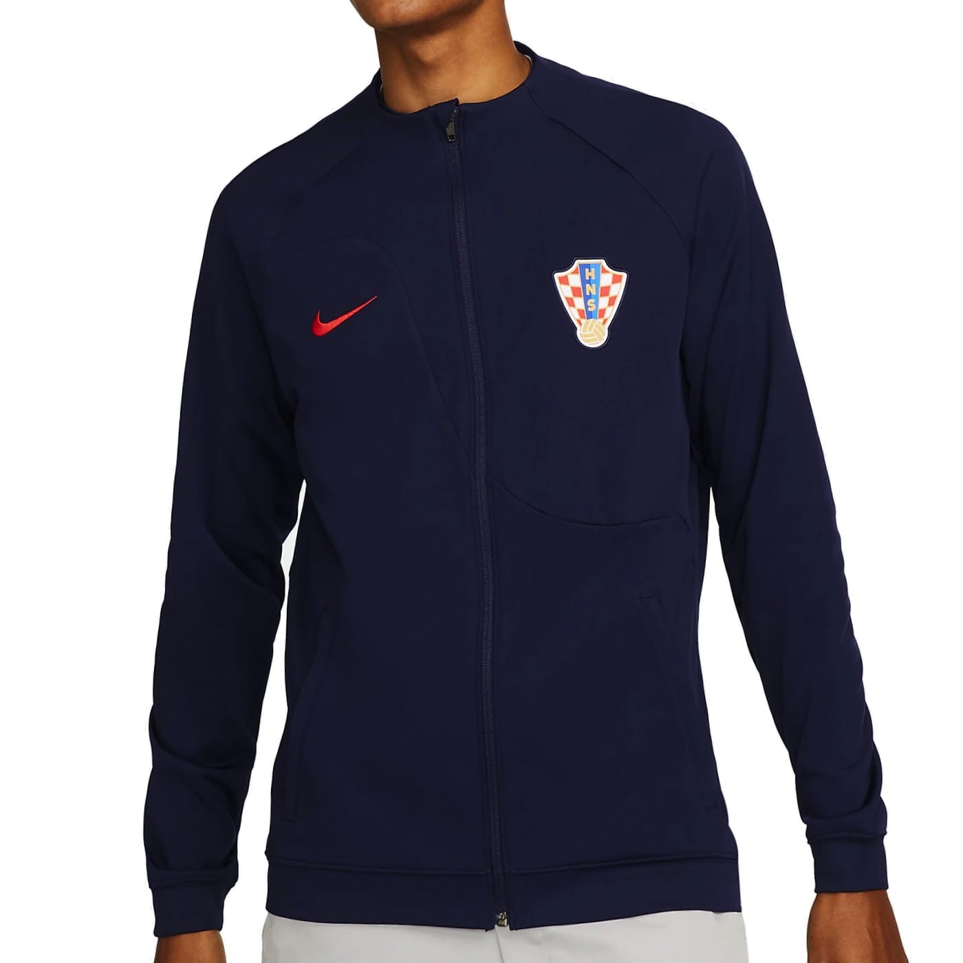 nike-croatia-pre-match-jacket-front-full-sleeve-zip.jpg Croatia pre-match presentation Soccer jacket 2022/23 navy - Nike - Image 1