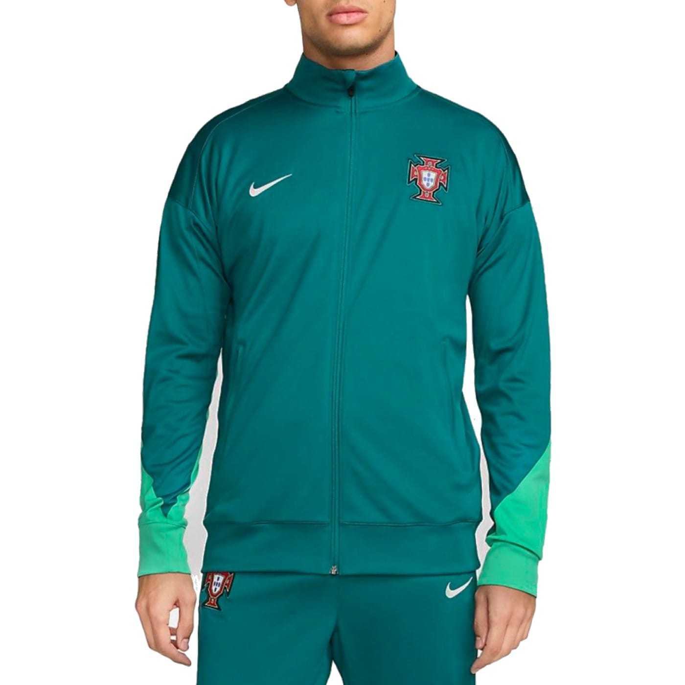portugal_portogallo_2024_2025_nike_training_presentation_grun_verde_soccer_football_tracksuit_uefa_euro_set_suit_hooded_hood_green_survetement_vert-capuche.jpg Portugal training presentation Soccer tracksuit 2024/25 green - Nike - Image 1