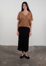 Pull col V à manches chauve souris femme en cachemire & laine ultrafin camel - KELLY 6 - Image 3