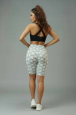 ELENY-01 fekete-Geometriai mintás short-magas derekú, biciklis nadrág - Image 4