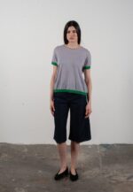 T shirt col rond manches courtes femme en cachemire & laine ultrafin lavande & vert - KELLY 1 - Image 4