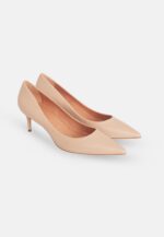Tenate Beige Leather Pumps – 6cm Medium Block Heel - Image 3