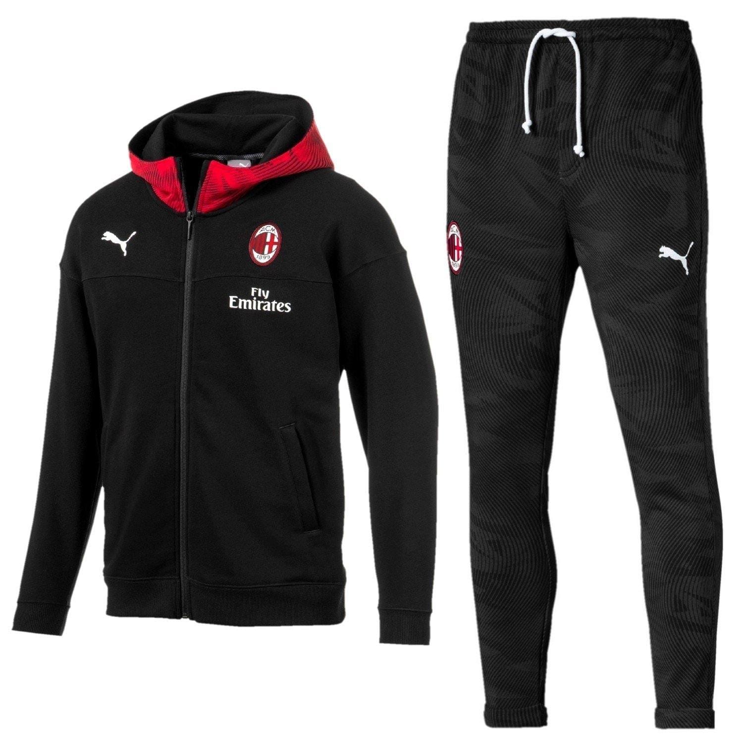 AC Milan black Casual presentation Soccer tracksuit 2019/20 - Puma - Image 1