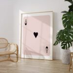 Ace of Hearts Poster · Black Minimal Playing Card Design · Elegant Neutral Wall Art · Modern Typography Print · Moderne Wandkunst · Print ohne Rahmen - Image 2