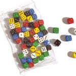 Philos wooden dice set d6 16 mm assorted (50 pieces)