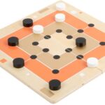 Small foot - wooden solitaire and nine men's morris game golden edition