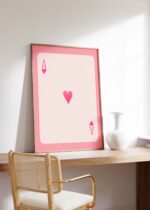 Ace of Hearts Poster · Minimal Playing Card Design · Pink Aesthetic Wall Art · Modern Love Symbol Print · Moderne Wandkunst · Print ohne Rahmen - Image 5