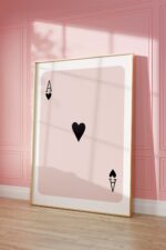 Ace of Hearts Poster · Black Minimal Playing Card Design · Elegant Neutral Wall Art · Modern Typography Print · Moderne Wandkunst · Print ohne Rahmen - Image 3