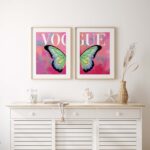 2er  Vogue Schmetterling Poster · 2er  Wandbilder · Ästhetische Butterfly Illustration · Fashion Poster Stil · Moderne Wandkunst · Print ohne Rahmen - Image 4