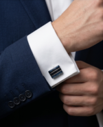 Midnight Nebula Rectangular Cufflinks - Image 4