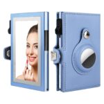 Women Wallet for Airtag, Small Pretty Wallet with Mirror for Women,Pop Up Wallet Compatible with Airtag, Tri-fold Genuine Leather Wallet Women with Mirror - Image 8