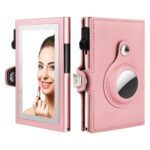 Women Wallet for Airtag, Small Pretty Wallet with Mirror for Women,Pop Up Wallet Compatible with Airtag, Tri-fold Genuine Leather Wallet Women with Mirror - Image 7