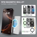 RFID Blocking Wallet Minimalist Slim Card Holder for Magsafe with Adjustable Stand, Metal Pop Up Magnetic Wallet  for Men TOYFID - Image 3