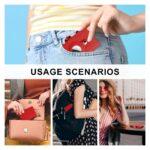 Women Wallet for Airtag, Small Pretty Wallet with Mirror for Women,Pop Up Wallet Compatible with Airtag, Tri-fold Genuine Leather Wallet Women with Mirror - Image 2