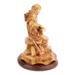 Hand-carved sculpture "Joseph as a Carpenter" – olive wood figure from Bethlehem (29 cm) - Image 2