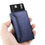 TOYFID Wallet With PU Leather Cover,Aluminum Alloy Pop Up Wallet Holder Card - Image 3