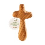 Olive wood cross palm stone - Image 7