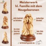 Holy Family with the newborn – Hand-carved olive wood figure from Bethlehem (27 cm) - Image 5