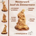 Hand-carved sculpture "Joseph as a Carpenter" – olive wood figure from Bethlehem (29 cm) - Image 5