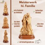Hand-carved Holy Family made of olive wood – Exclusive wooden sculpture from Bethlehem (35 cm) - Image 5