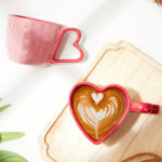Couples Red Heart Ceramic Coffee Cup - Image 2
